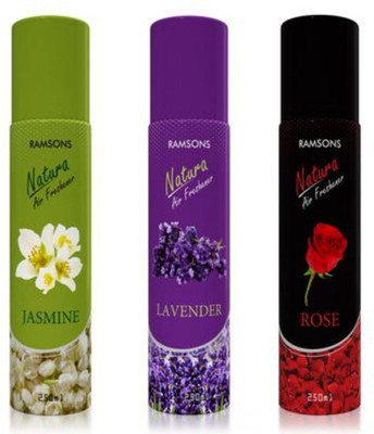 RAMSONS Rose, Jasmine, Lavender Spray Jasmine Spray , Rose spray & Lavender Spray Divine Combo ( 3 X 250 ML )(3 x 250 ml)