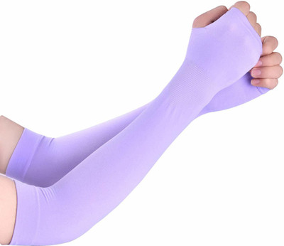 Hakima Enterprises Nylon, Cotton Arm Sleeve For Men & Women(Free, Purple)