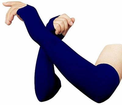 zaysoo Nylon Arm Sleeve For Men & Women(Free, Blue)