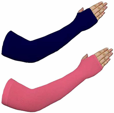 zaysoo Nylon Arm Sleeve For Men & Women(Free, Blue, Pink)