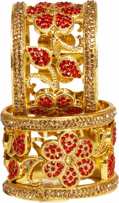Royal Collection Plastic Crystal Bangle Set(Pack of 2)