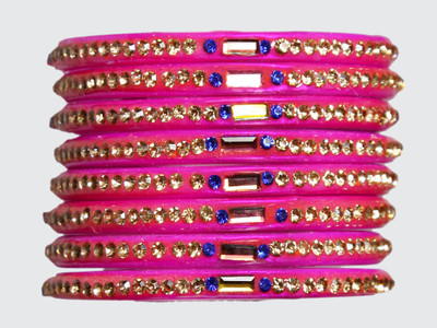 dishu Glass Bangle Set(Pack of 8)