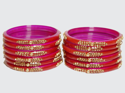 Royal Collection Glass Bangle Set(Pack of 12)