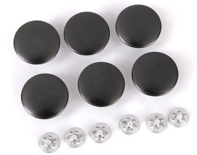 ZENITH Imported Jeans Glossy Buttons Hammer on 20mm Pack of 6 Sets Gun Black Metal Buttons(Pack of 6)