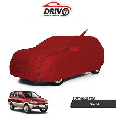 Drivo Car Cover For Chevrolet Tavera (Without Mirror Pockets)(Red)