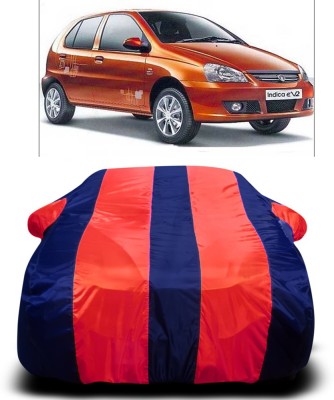 AUTOGARH Car Cover For Tata Indica eV2 (With Mirror Pockets)(Red, Blue)