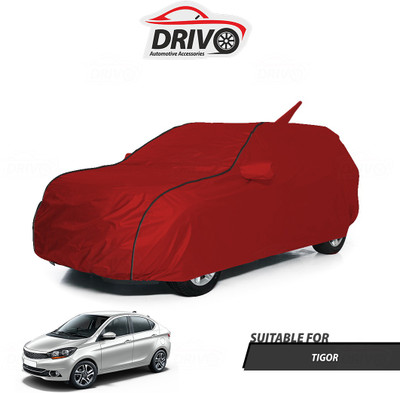 Drivo Car Cover For Tata Tigor (Without Mirror Pockets)(Red)