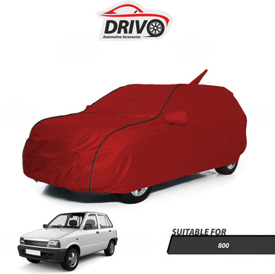 Drivo Car Cover For Maruti 800 (Without Mirror Pockets)(Red)