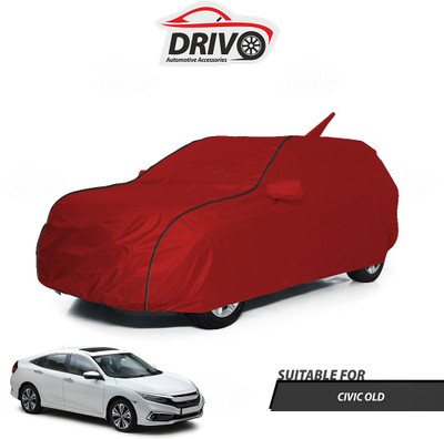 Drivo Car Cover For Honda Civic (Without Mirror Pockets)(Red)