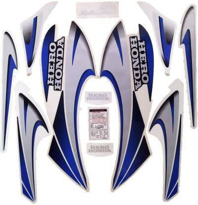 SunStick Sticker & Decal for Bike(Blue, Silver)