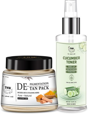 TNW - The Natural Wash Cucumber Toner for Clear and Toned Skin with Cucumber, Vitamin E, Peppermint and Aloe Vera Gel with Skinfix Depigmentation-Tan Removal For Glowing Skin(2 Items in the set)