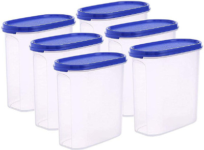 QUISTAL Plastic Grocery Container  - 2000 ml(Pack of 6, Blue, White)