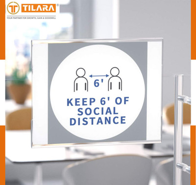TILARA 1 Compartments Acrylic Sign Wall Mount Shelf(clear)