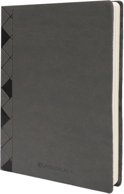 Jhingalala PU Leather Finish Hard Bound Executive Notebook Diary Regular Notebook Ruled 210 Pages(Grey)