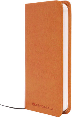 Jhingalala PU Leather Finish Hard Bound Handy Pocket Notebook Pocket-size Notebook Ruled 170 Pages(Brown)