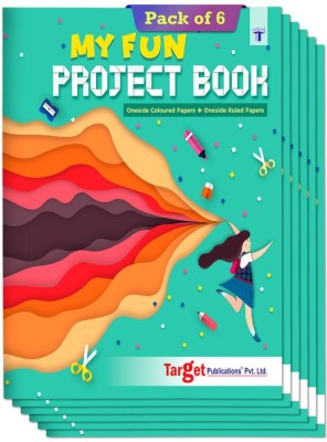Target Publications Project Books for Kids | Project Papers for School, College & Home | 32 Pages A4 Size | 1 Side Ruled & 1 Side Colored Plain Page | Single Line Project Sheets with Colorful Pages | Set of 6 Books Regular Notebook 1 Side Ruled & 1 Side Colored Plain 96 Pages(Multicolor, Pack of 6)