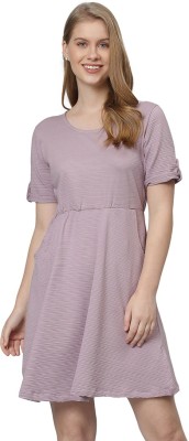 CAMPUS SUTRA Women Fit and Flare Purple Dress