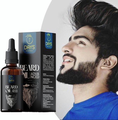 7 Days Beard Growth Oil - More Faster Beard Growth, 8 Natural Oils including Jojoba Oil, Vitamin E, Nourishment & Strengthening,100% Natural 100% result with sandalwood extracts Powerful Beard Oil Hair Oil(30 ml)