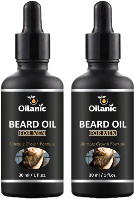 Oilanic Premium Beard Oil With Natural Ingredients -For Fast Beard Growth (30 ml) Hair Oil(60 ml)