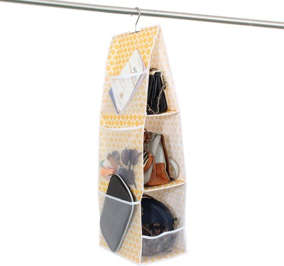 PrettyKrafts Hanging Handbag Organizer Dust-Proof Storage Holder Bag with Mesh Pockets Closet Organizer