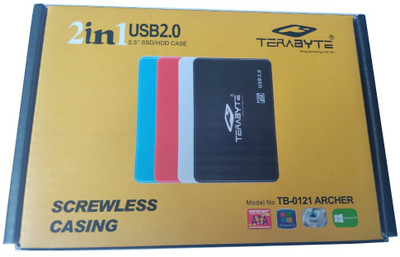 TERABYTE USB 2.0 Hard Drive Disk (HDD) External Enclosure Case for Laptop/PC (2.5 Inch) 2.5 inch Hard Disk Enclosure(For Laptop, DESKTOP, Black, Blue, Red, White)