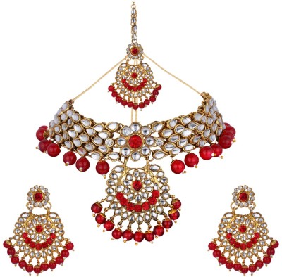 Angel In You Alloy Gold-plated Red, Gold Jewellery Set(Pack of 1)