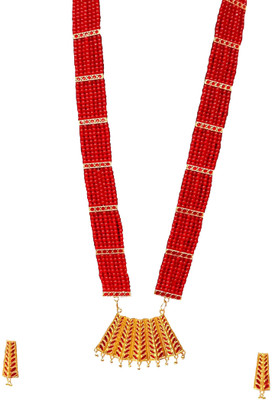 balaji gold Copper Gold-plated Red Jewellery Set(Pack of 1)