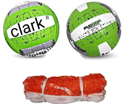clark 1231 pu 5000 volleyball with orange volleyball net Volleyball Kit
