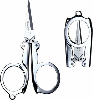WunderVoX ® LXI-38-Pointed Tip Blade Foldable Scissors Scissors(Set of 2, Silver)