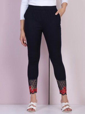 BuyNewTrend Ankle Length  Western Wear Legging(Dark Blue, Solid)