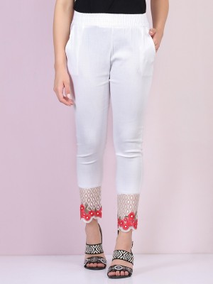 BuyNewTrend Ankle Length  Western Wear Legging(White, Solid)