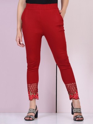 BuyNewTrend Ankle Length  Western Wear Legging(Maroon, Solid)