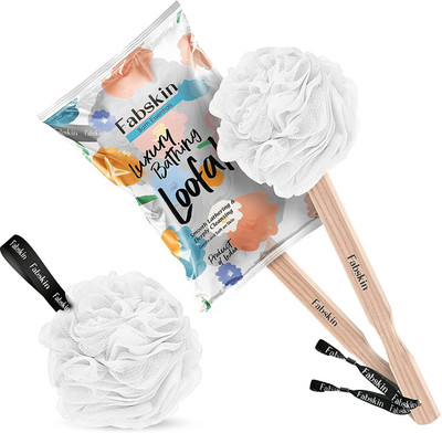 Fabskin Loofah(Pack of 2, White)