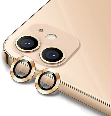 Evett Back Camera Lens Ring Guard Protector for iPhone 11 Metal With Glass HD Camera Quality(Pack of: 2)