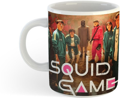 ADN21 All Day New Printed Squid Game Ceramic Coffee 3 Ceramic Coffee Mug(330 ml)