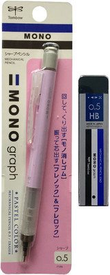 Tombow Mono Graph 0.5mm Lead Box & Shaker Pastel Lavender Mechanical Pencil(Ink Color - Graphite)