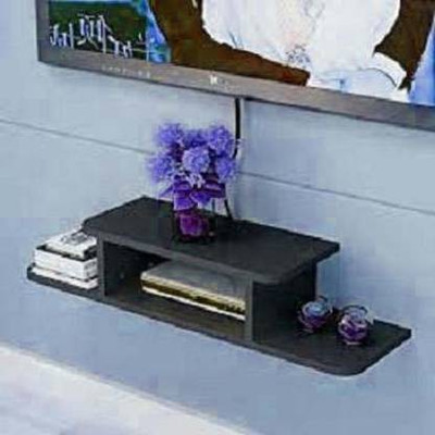 AN Craft Wall TV set up box & wifi stand T.V entertainment unit set up box stand MDF (Medium Density Fiber) Wall Shelf(Number of Shelves - 4, Black)