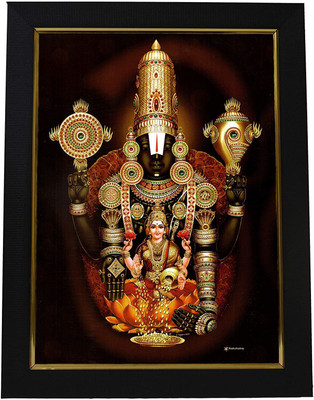 PALJJI HANDICRAFTS Venkateswara Swamy Tirupati Balaji Hrudhya Lakshmi Devi Religious Frame