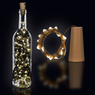Party Propz 20 LEDs 1.98 m White Steady Bottle Rice Lights(Pack of 2)