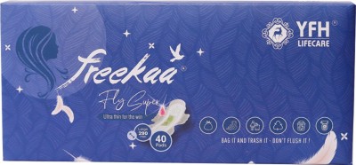 Freekaa Fly Super Ultra Thin 7 Layer Protection with Anion Chip High Grade Non Woven Sheet Sanitary Pads for Women Sanitary Pad(Pack of 40)
