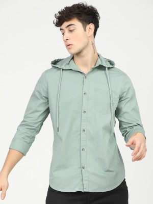 HIGHLANDER Men Solid Casual Green Shirt