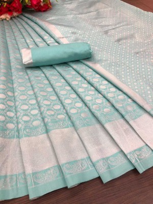 NITYA TEXOFAB Woven Kanjivaram Art Silk Saree(Light Green)