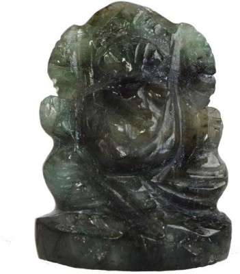 SURAT DIAMONDS SURAT DIAMOND JEWELLERY 29.59cts Lord Ganesha Real Natural Emerald Idol Murti, Green Decorative Showpiece  -  2.4 cm(Stone, Green)