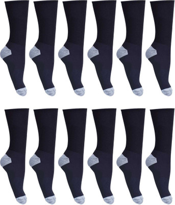 Akeeta Men Solid Mid-Calf/Crew(Pack of 12)
