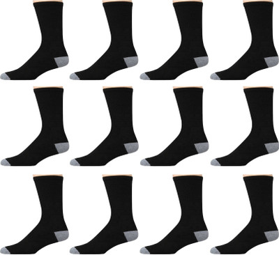 SOCOLOCO Unisex Color Block Calf Length(Pack of 12)