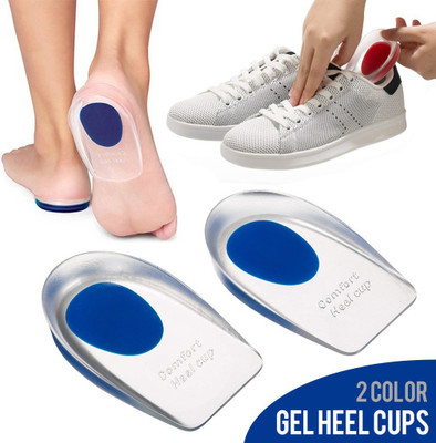 GLOBLE Silicone Gel Heel Protector Insole Cups for Swelling, Pain Relief, Foot Care Insole(Blue)