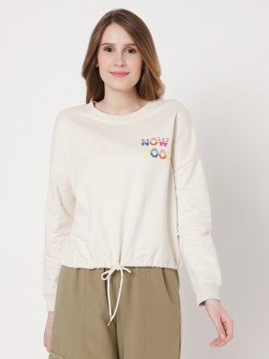 VERO MODA Full Sleeve Solid Women Sweatshirt