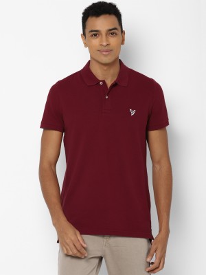 American Eagle Outfitters Solid Men Polo Neck Maroon T-Shirt