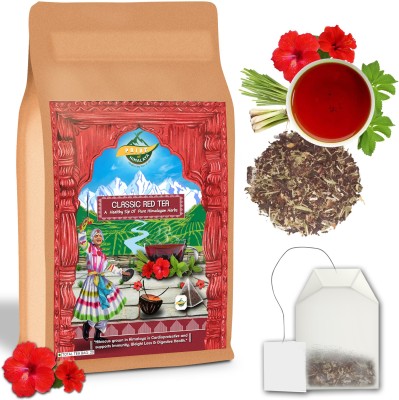 PRIDE OF HIMALAYA Hibiscus Tea | Hibiscus Flower Caffeine Free Tea for Blood Sugar Control , Boost Immunity , weight loss & Energy Booster | Hibiscus red Tea with Lemongrass & Stevia Leaflets | Roselle flower Herbal Tea 20 Tea Bags | Hibiscus Herbal Tea Pouch(20 Bags)