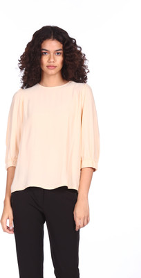 FLYING MACHINE Casual Solid Women Pink Top